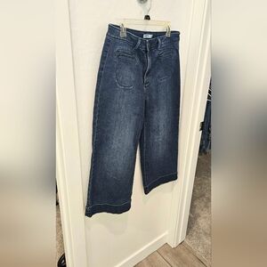 Wide Leg Dark Blue Women's Jeans
